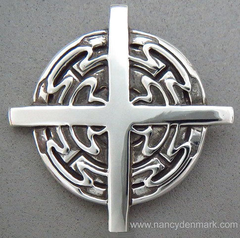sterling silver Spirit Flow cross pendant jewelry design ©Nancy Denmark