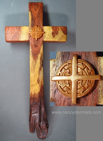 collaborative wall cross made by Nancy Denmark and Margaret Bailey
