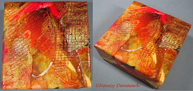"Autumn Leaf" collage on gallery wrapped canvas ©Nancy Denmark