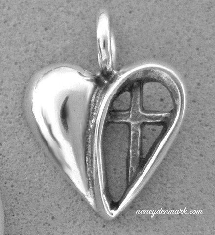 sterling silver heart with cross pendant ©Nancy Denmark