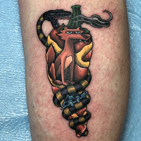Guatemalan insanity pepper tattoo by Mike Bianco, Morningstar Tattoo, Belmont, Bay Area, California