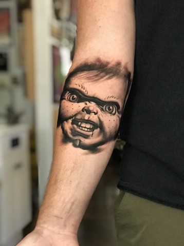 Chuckie Tattoo by Michael Ascarie, Morningstar Tattoo, Belmont, Bay Area, California