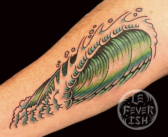 Wave by Jordan LeFever, Morningstar Tattoo, Belmont, Bay Area, California