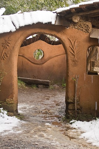 Cob Arch in the Snow