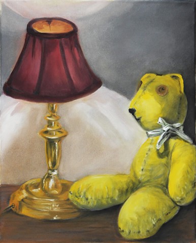 Still Life of Stuffed Bear and Lamp