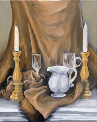 Still Life with Candles and Glasses