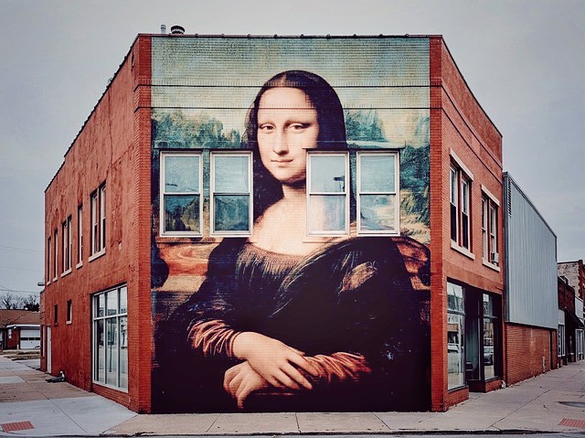 Painting on the building.