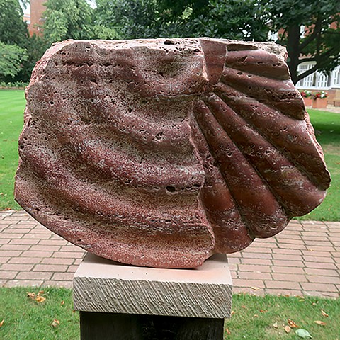 Large Red Fragment. Red Travertine. 2019. Sold.