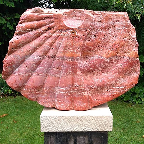 Large Red Fragment. Red Travertine. 2019. Sold.