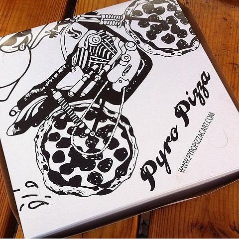Pizza Box Illustration for Pyro Pizza