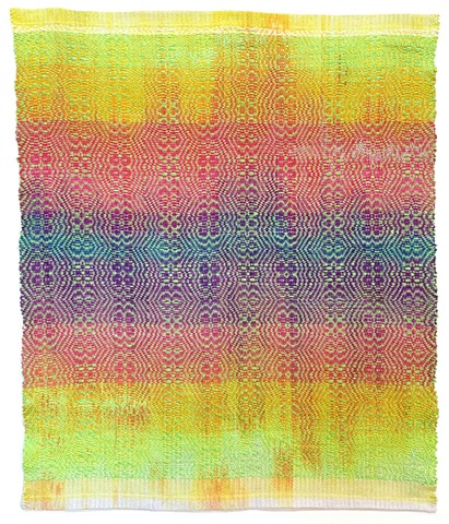 untitled (painted yarn: lemon, lime, marigold, magenta, violet, indigo #1)