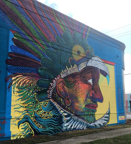 Mural by Angel Quesada. Created for HUE mural festival in Houston, Texas. 