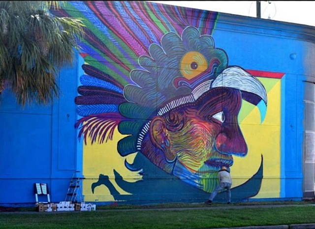 Mural by Angel Quesada. Created for HUE mural festival in Houston, Texas. Work in progress.