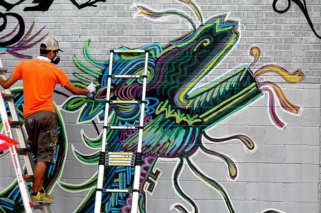 A collaboration with artist Daiel Anguilu. WEAH. Houston, Tx On the side of Frenetic Theatre now called the Pilot.