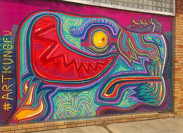 Serpanther was a street art mural painted by Angel Quesada in Houston Texas.