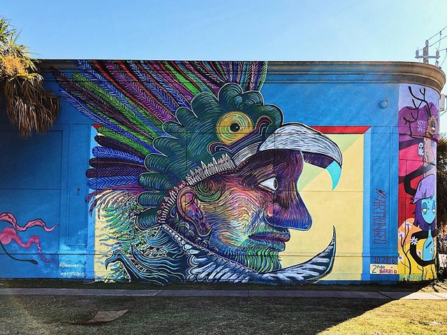 Mural by Angel Quesada. Created for HUE mural festival in Houston, Texas.