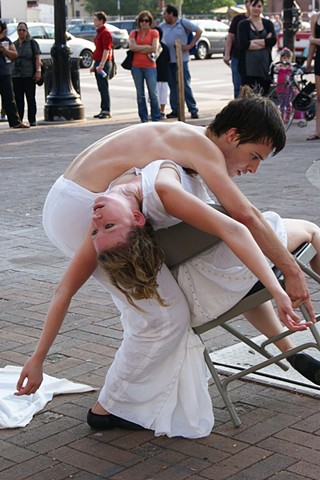 Couple on Edge, in Sea