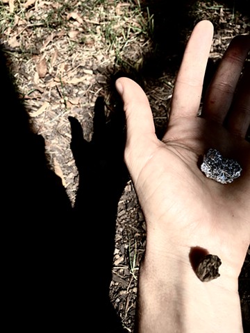 foil and wood and shadows