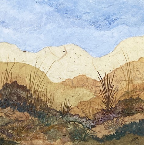 Desert landscape with dry plants by Victoria Alexander Marquez