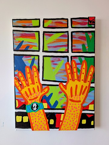 I WAS RICH ONCE, IT WASN'T SO GREAT acrylic and house paint landscape painting by Charlie Visconage