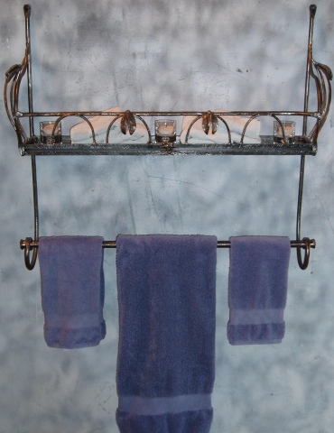 Wrought Iron Towel Rack / Shelf Bracket