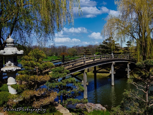 Japanese Lantern and Bridge Japanese Lantern Chicago Botanic Garden Glencoe, Il.