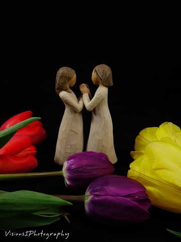 Tulips and Sister Figurine