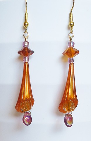 Amber Trumpet Earrings