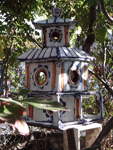 Orange Flower Birdhouse