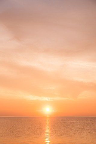 bright sunrise from Harrington beach, WI