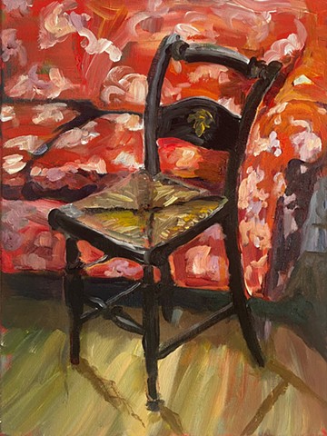 Black Chair/Red Couch
