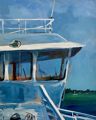 Ferry with Green Water