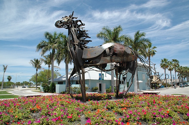 metal equine sculpture