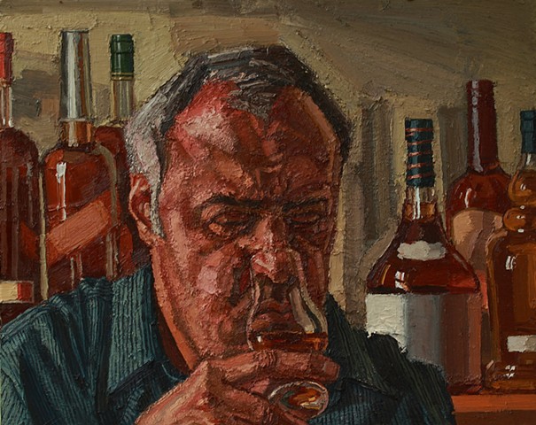 Self-Portrait Nosing a Whiskey