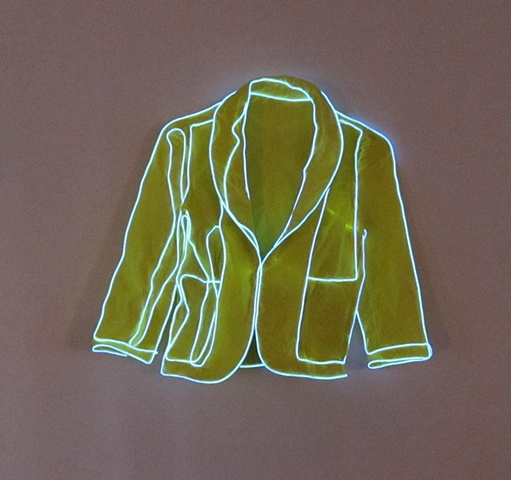 Jacket sewn with EL wire