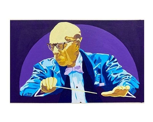 The Conductor, Print of an acrylic painting on illustration board by EC, Emily Cammarata.
