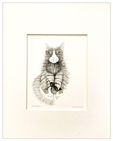 Melvin and Merle, Ink Pointillism/Stippling on illustration board, by EC, Emily Cammarata.