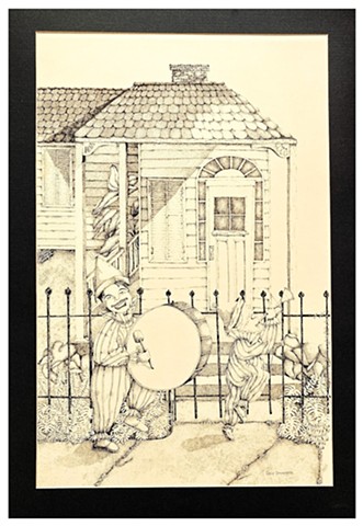 Happy Little Clowns (1984 original not for sale) by EC, Emily Cammarata.