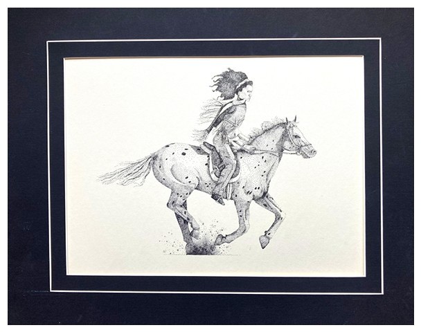 Appaloosa, Pointillism Painting on Illustration board by Emily Cammarata.