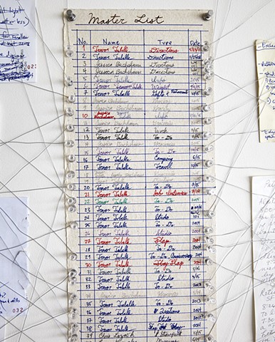 Installation view of Lists #1, Elastic Wall Projects, San Francisco, CA