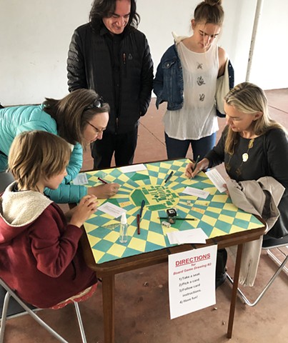 Installation view of Board Game Drawing #2, Cubberley Community Center, Palo Alto, CA