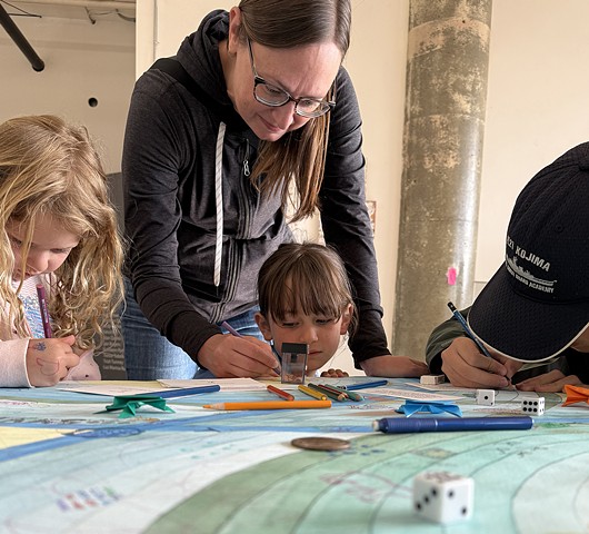 Installation view of Drawing Game #1 at 1890 Bryant Street Studios, San Francisco, CA