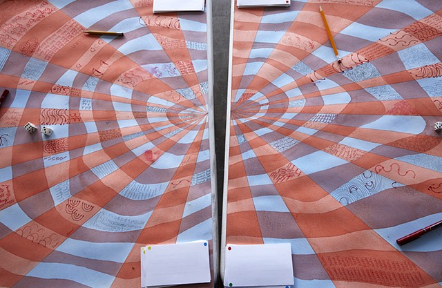 Installation view of Board Game Drawing #1, Elastic Wall Projects, San Francisco, CA