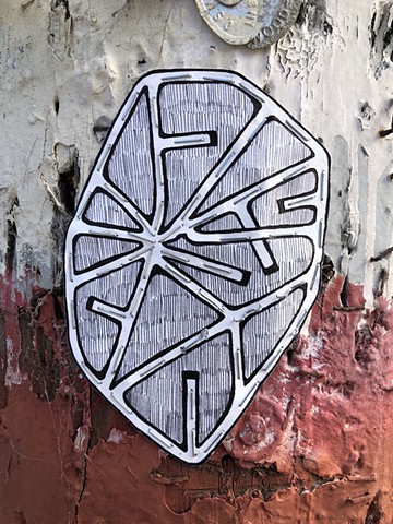 Quarantine Walk Drawing #40, Ink on paper