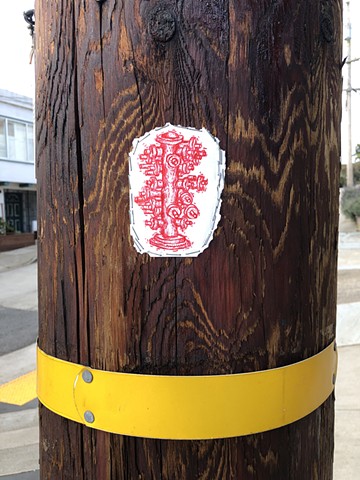 Quarantine Walk Drawing #4, Ink on paper