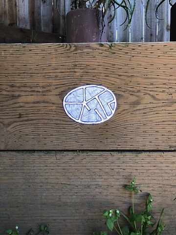 Quarantine Walk Drawing #15, Ink on paper