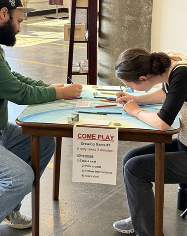 Installation view of Drawing Game #1 at 1890 Bryant Street Studios, San Francisco, CA