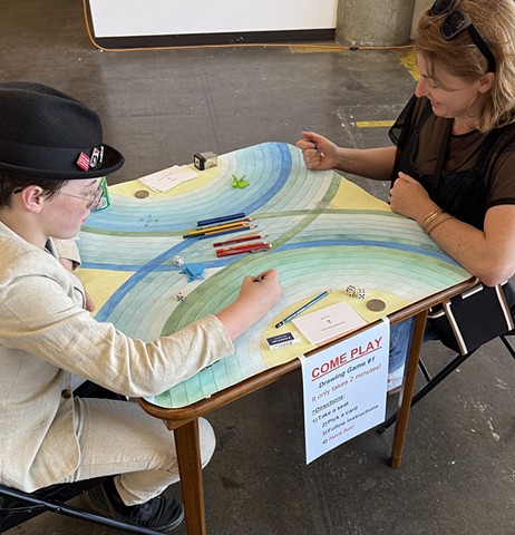 Installation view of Drawing Game #1 at 1890 Bryant Street Studios, San Francisco, CA