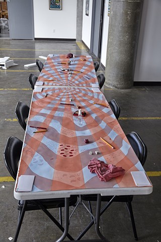 Installation view of Board Game Drawing #1, Elastic Wall Projects, San Francisco, CA