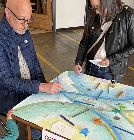 Installation view of Drawing Game #1 at 1890 Bryant Street Studios, San Francisco, CA